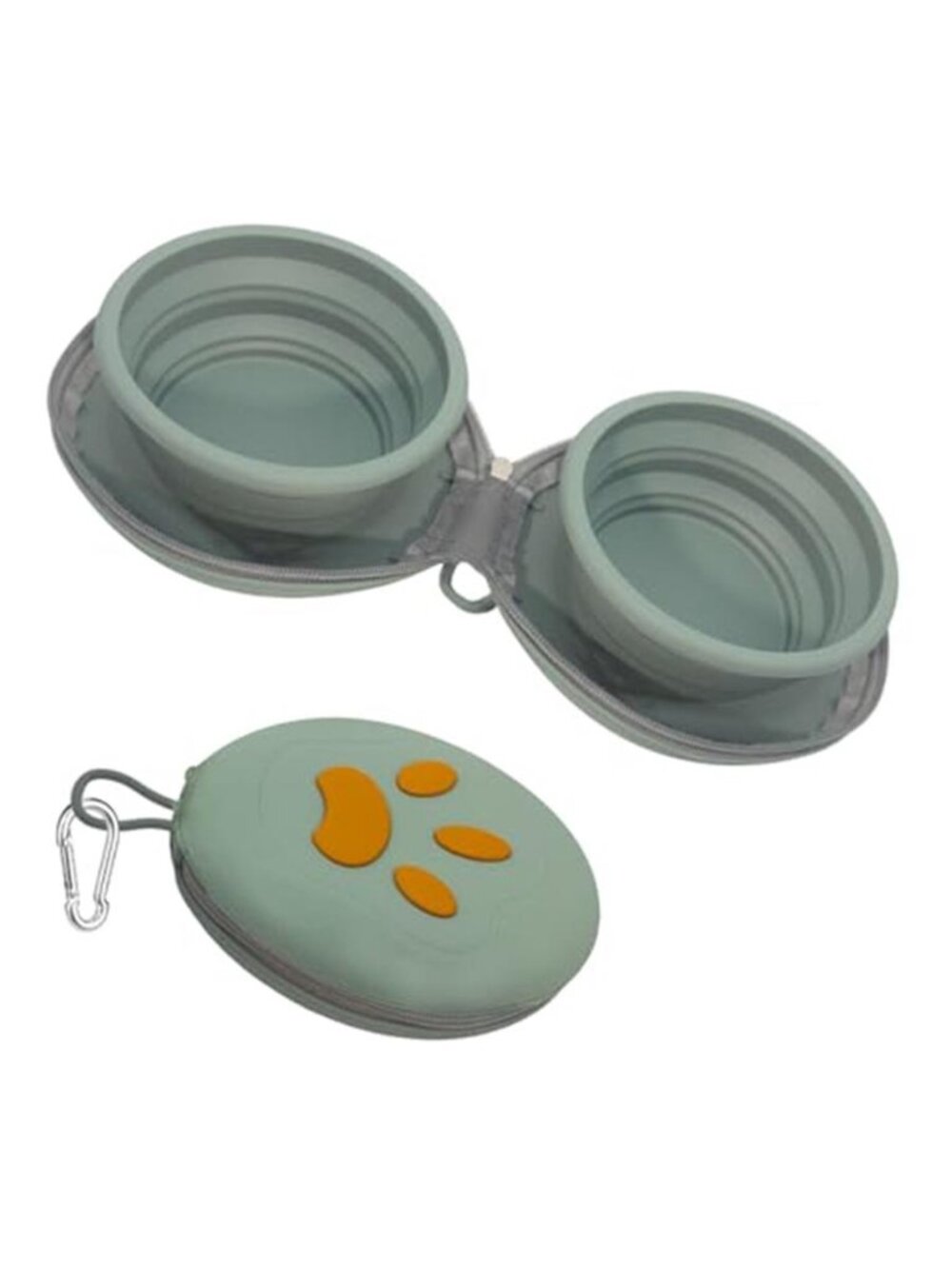 Collapsible Dog Travel Bowl Portable Silicone Carabiner